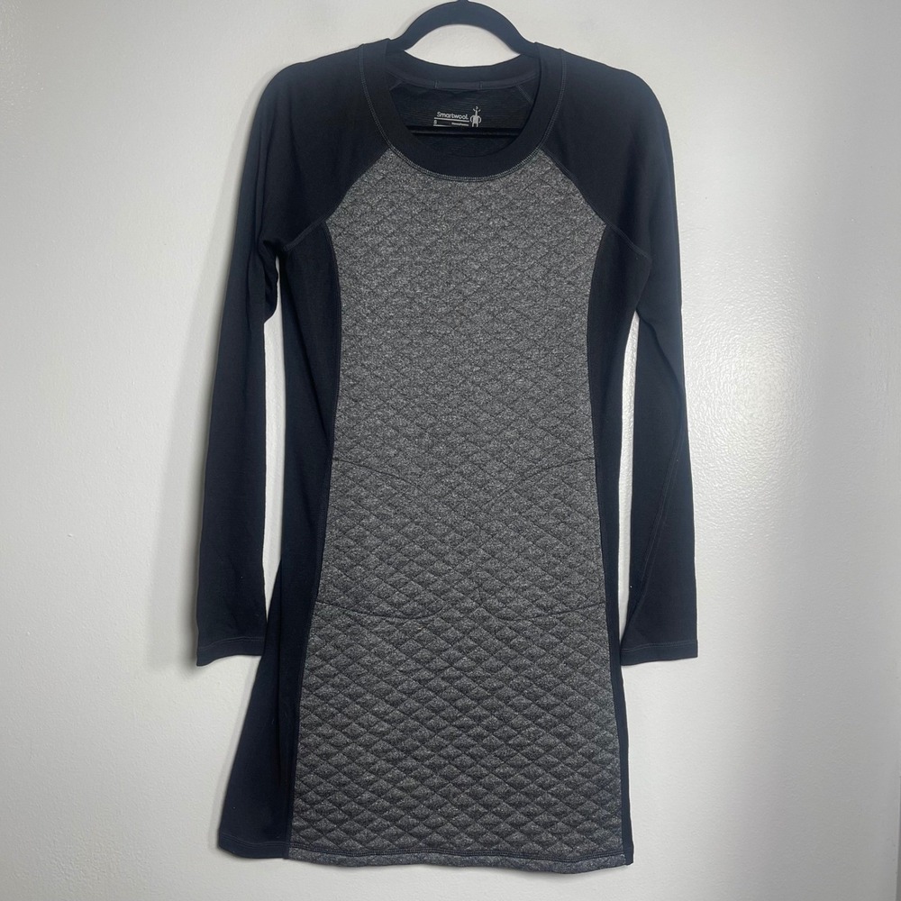 SMARTWOOL Diamond Peak Quilted Dress Small Black Gray‎ Gorpcore Outdoors Wool